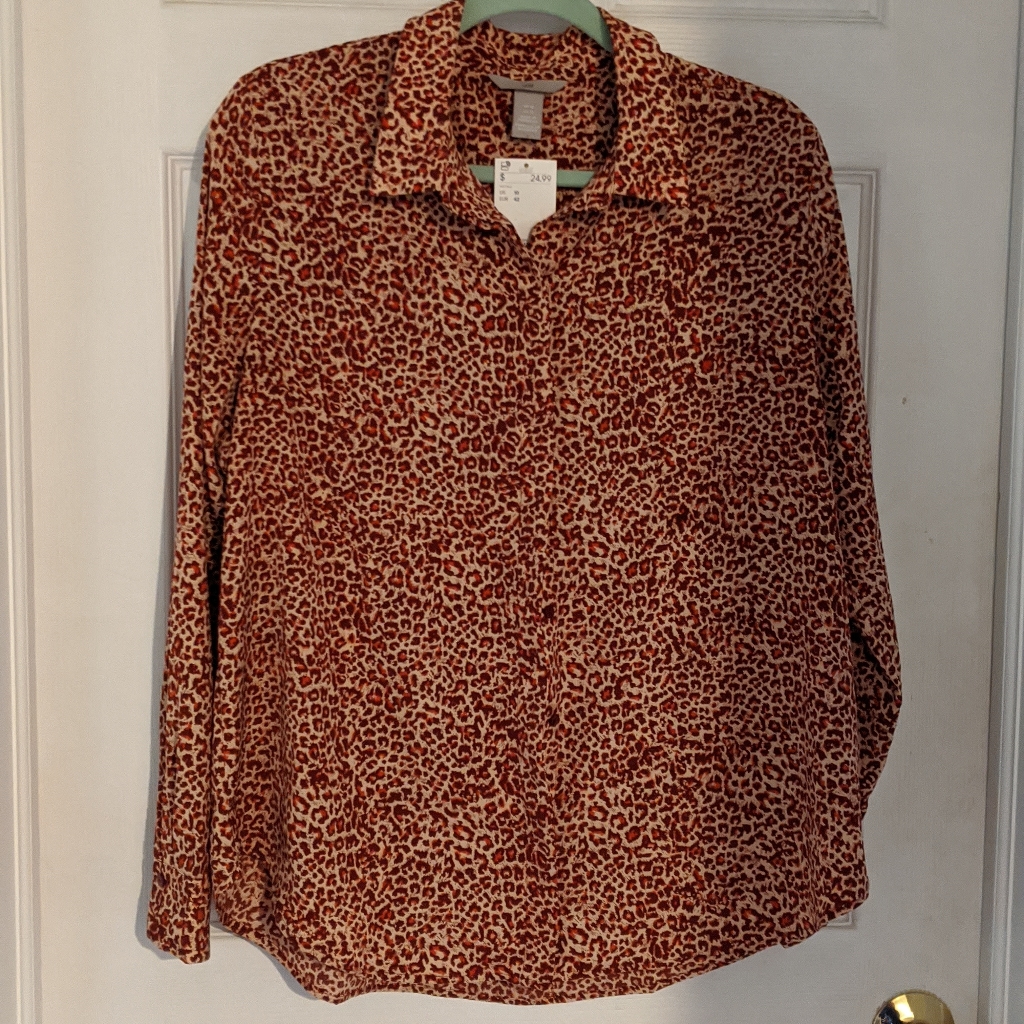 H&M Leopard Print Button-Down